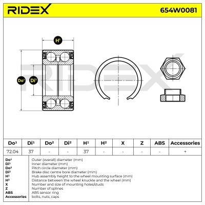 Wheel Bearing RIDEX 654W0081 654W0081 - photo 3