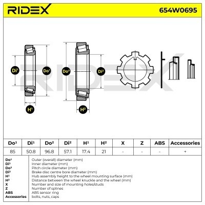 Wheel Bearing RIDEX 654W0695 654W0695 - photo 5
