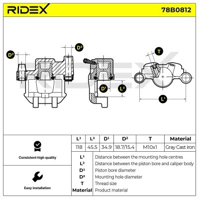 Brake Caliper RIDEX 78B0812 78B0812 - photo 6