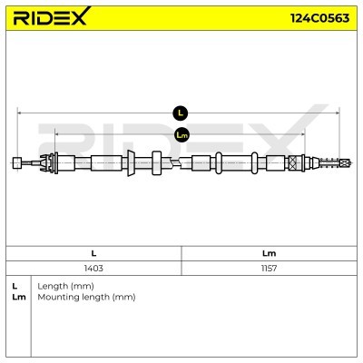 Cable Pull, Parking Brake RIDEX 124C0563 124C0563 - photo 6