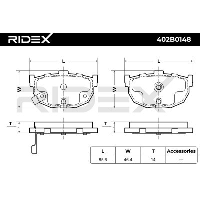 Brake Pads Set RIDEX 402B0148 402B0148 - photo 7