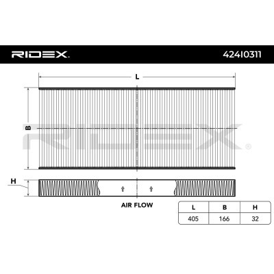 Cabin Air Filter RIDEX 424I0311 424I0311 - photo 1