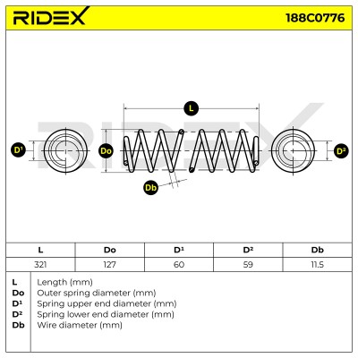 Suspension Spring RIDEX 188C0776 188C0776 - photo 5