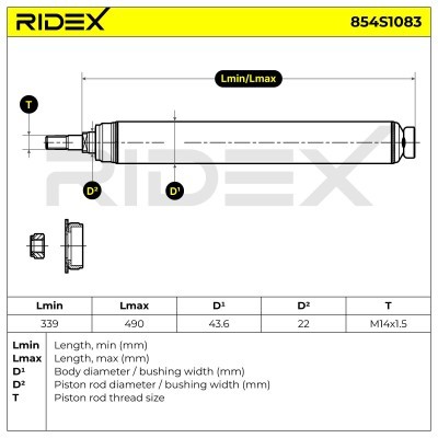 Shock Absorber RIDEX 854S1083 854S1083 - photo 8