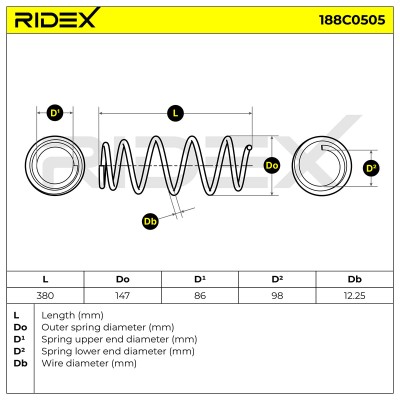 Suspension Spring RIDEX 188C0505 188C0505 - photo 5