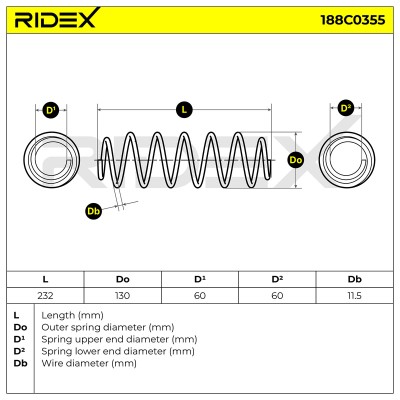 Suspension Spring RIDEX 188C0355 188C0355 - photo 5