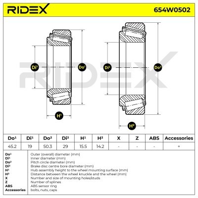 Wheel Bearing RIDEX 654W0502 654W0502 - photo 4