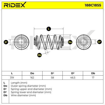 Suspension Spring RIDEX 188C1855 188C1855 - photo 4