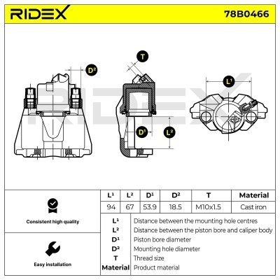Brake Caliper RIDEX 78B0466 78B0466 - photo 5