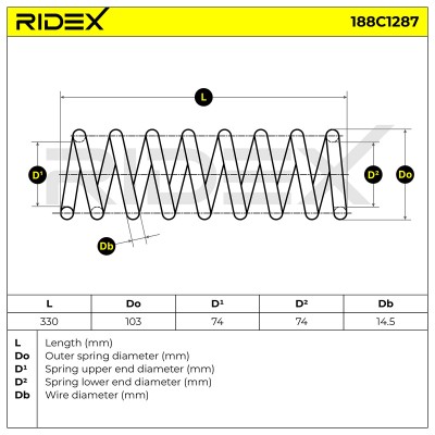 Suspension Spring RIDEX 188C1287 188C1287 - photo 5
