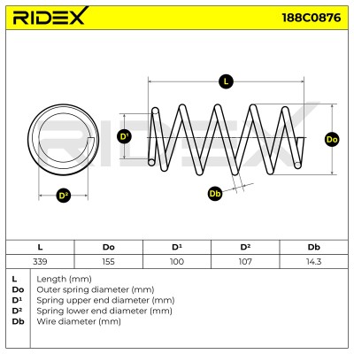 Suspension Spring RIDEX 188C0876 188C0876 - photo 5