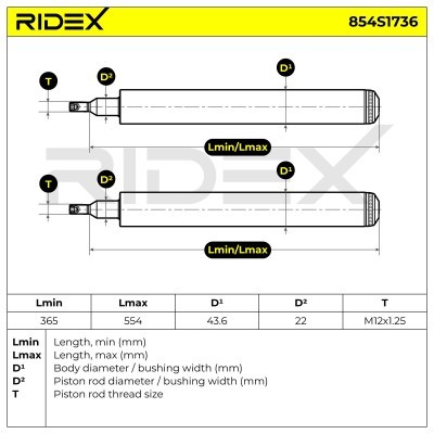 Shock Absorber RIDEX 854S1736 854S1736 - photo 4