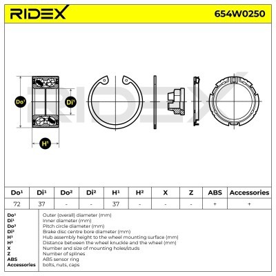 Wheel Bearing RIDEX 654W0250 654W0250 - photo 6