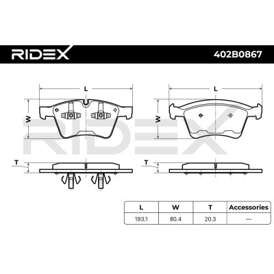 Brake Pads Set RIDEX 402B0867 402B0867 - photo 6