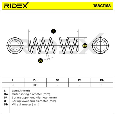 Suspension Spring RIDEX 188C1168 188C1168 - photo 6