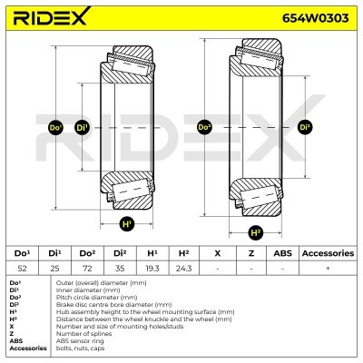 Wheel Bearing RIDEX 654W0303 654W0303 - photo 3