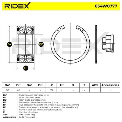 Wheel Bearing RIDEX 654W0777 654W0777 - photo 4