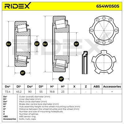 Wheel Bearing Kit RIDEX 654W0505 654W0505 - photo 6