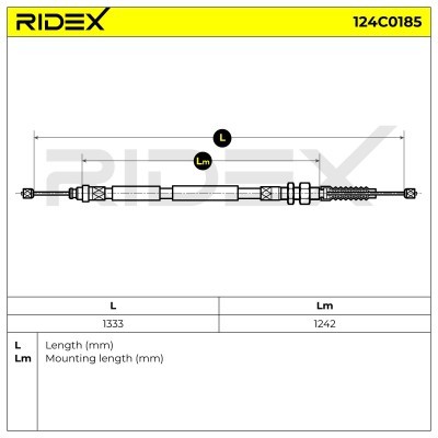 Cable Pull, Parking Brake RIDEX 124C0185 124C0185 - photo 6