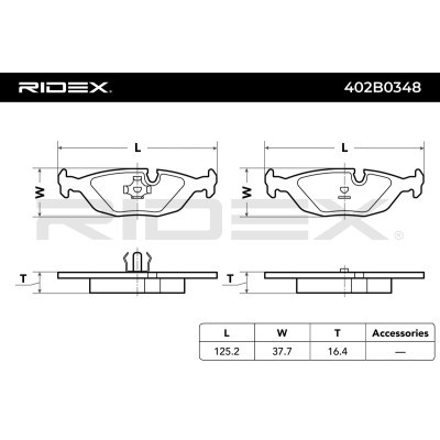 Brake Pads Set RIDEX 402B0348 402B0348 - photo 6