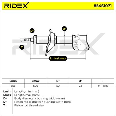 Shock Absorber RIDEX 854S1071 854S1071 - photo 7