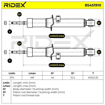 Shock Absorber RIDEX 854S1910 854S1910 - photo 6