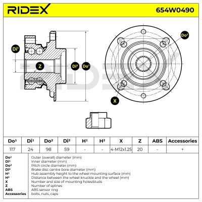 Wheel Bearing RIDEX 654W0490 654W0490 - photo 2