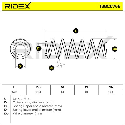 Suspension Spring RIDEX 188C0766 188C0766 - photo 6