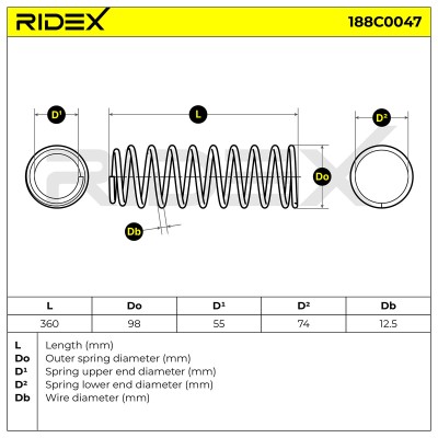 Suspension Spring RIDEX 188C0047 188C0047 - photo 5