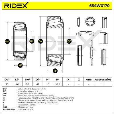 Wheel Bearing RIDEX 654W0170 654W0170 - photo 3