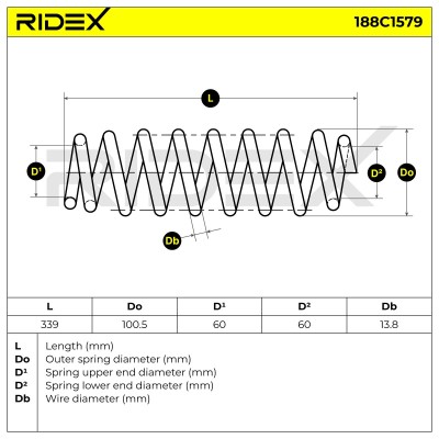Suspension Spring RIDEX 188C1579 188C1579 - photo 4