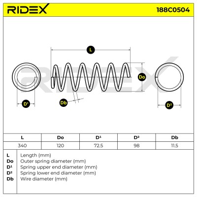 Suspension Spring RIDEX 188C0504 188C0504 - photo 5