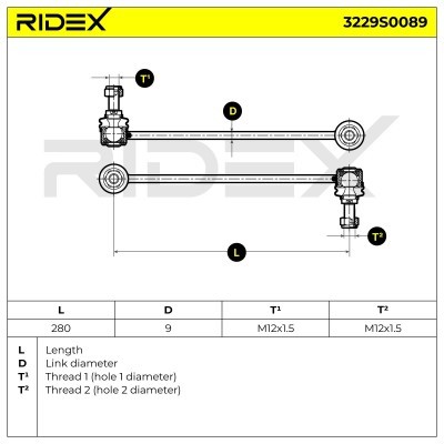 Stabilizer Link RIDEX 3229S0089 3229S0089 - photo 6