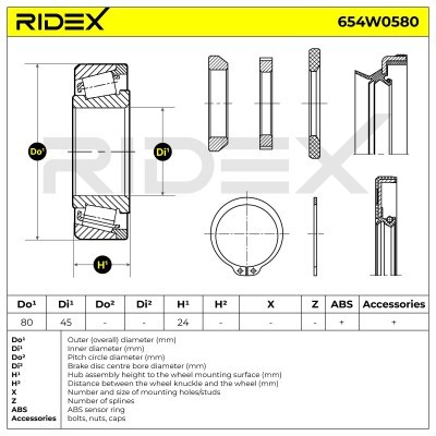 Wheel Bearing RIDEX 654W0580 654W0580 - photo 5