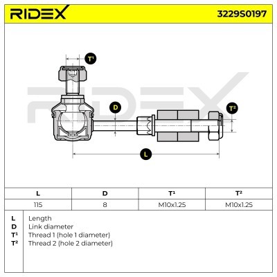 Stabilizer Link RIDEX 3229S0197 3229S0197 - photo 4