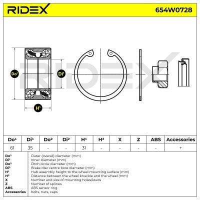 Wheel Bearing RIDEX 654W0728 654W0728 - photo 6