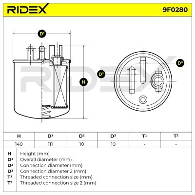 Fuel Filter RIDEX 9F0280 9F0280 - photo 6