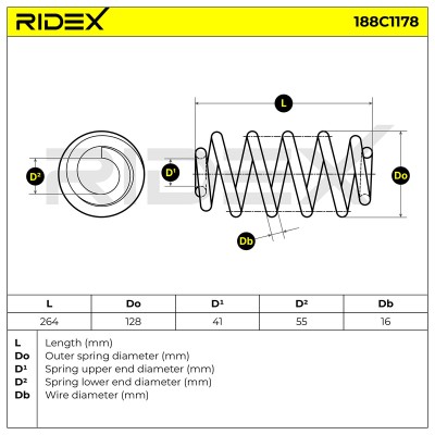 Suspension Spring RIDEX 188C1178 188C1178 - photo 5