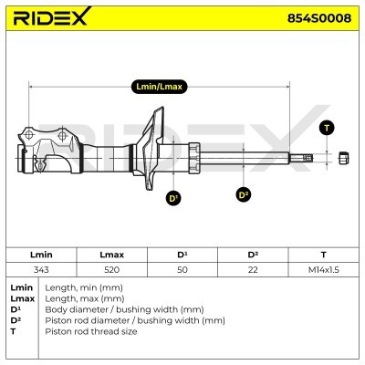 Shock Absorber RIDEX 854S0008 854S0008 - photo 5