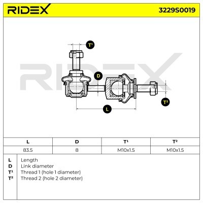 Stabilizer Link RIDEX 3229S0019 3229S0019 - photo 3