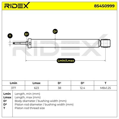 Shock Absorber RIDEX 854S0999 854S0999 - photo 5