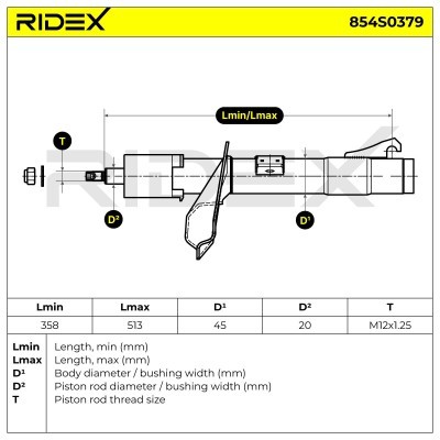 Shock Absorber RIDEX 854S0379 854S0379 - photo 8
