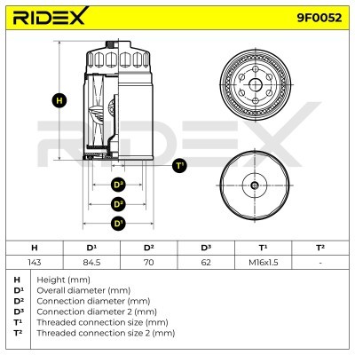 Fuel Filter RIDEX 9F0052 9F0052 - photo 5