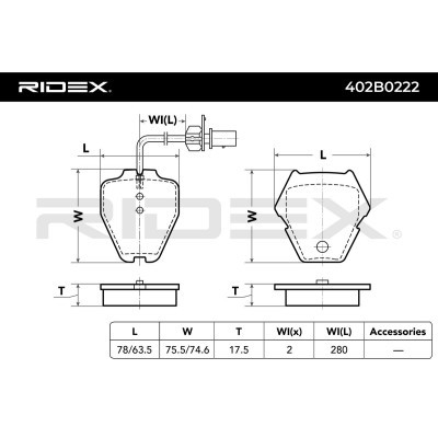 Brake Pads Set RIDEX 402B0222 402B0222 - photo 7