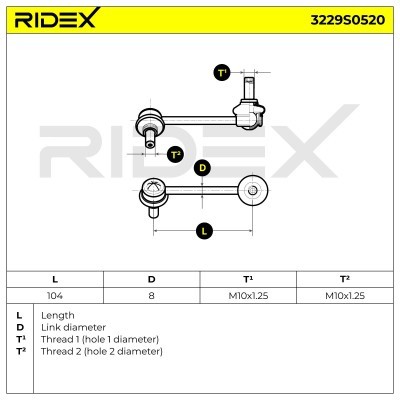 Stabilizer Link RIDEX 3229S0520 3229S0520 - photo 5