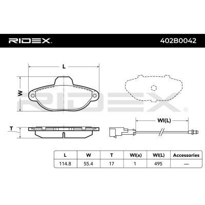 Brake Pads Set RIDEX 402B0042 402B0042 - photo 3