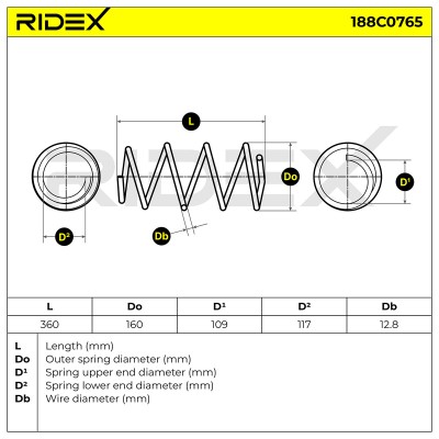 Suspension Spring RIDEX 188C0765 188C0765 - photo 6