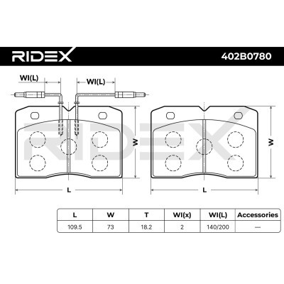 Brake Pads Set RIDEX 402B0780 402B0780 - photo 7