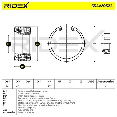 Wheel Bearing RIDEX 654W0322 654W0322 - photo 5