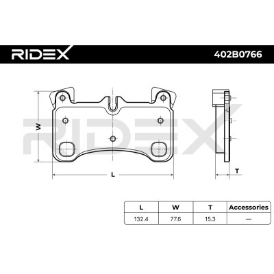 Brake Pads Set RIDEX 402B0766 402B0766 - photo 6